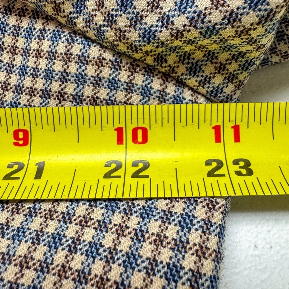 Austin Reed Blazer Mens 44R Blue‎ Brown Check Wool Sport Coat Made USA Dillard's
